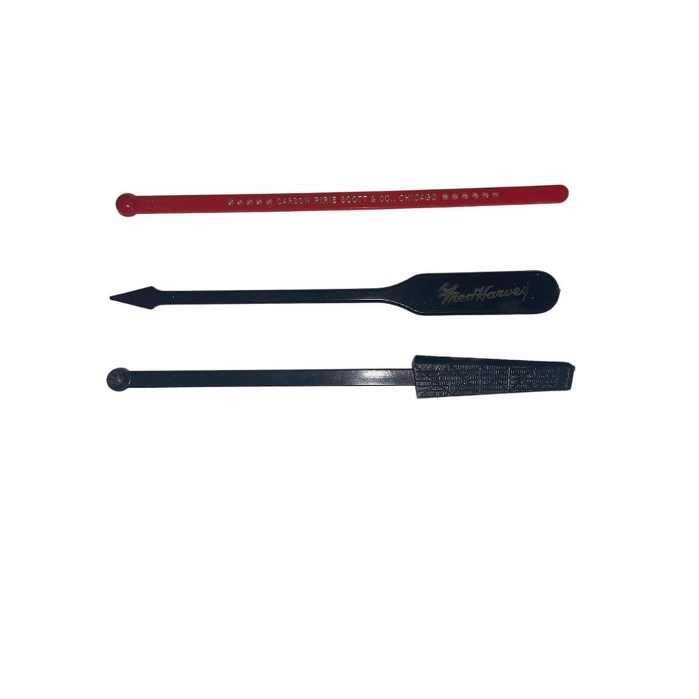 Carson Pirie Scott‎ & Co Chicago, Fred Harvey Lot Of 3 Vintage Swizzle Sticks
